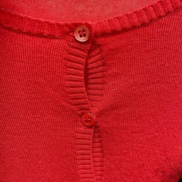 Carolina Herrera Red Coral Cashmere Cardigan - Picture 3 of 4